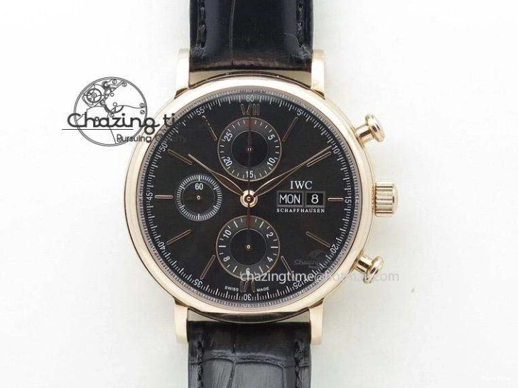 MIROTIME 0124 Portofino Chrono SS Black Dial on SS Mesh Bracelet A StreetReady 7399